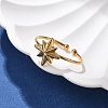 Star 304 Stainless Steel Open Cuff Ring for Women LS-RJEW-M049-03G-1