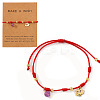 Adjustable Amethyst Beads with Stainless Steel Elephant Charm Bracelets OZ3609-2-1