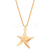 Starfish Alloy Pendant Necklace & Stud Earring & Ring Sets for Women FS-WG0D5F4-03-5