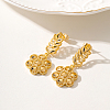 Elegant Vintage Flower Brass Dangle Stud Earrings IR7632-4
