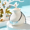 Natural Aquamarine Chips Braided Bead Bracelet BJEW-JB08019-10-2