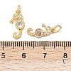 Brass Micro Pave Clear Cubic Zirconia Charms KK-G544-02G-01-3