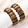 Oval Natural Tiger Eye Beads Stretch Bracelets for Unisex BJEW-Z149-04-1