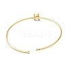 Rack Plating Brass Micro Pave Clear Cubic Zirconia Letter Open Cuff Bangles BJEW-A018-01G-N-3
