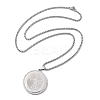 201 Stainless Steel Rhinestone Pendant Necklaces for Women NJEW-U021-02P-4