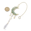 Alloy Cable Chains Moon Pendant Decorations HJEW-JM01841-03-3