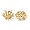 Brass Micro Pave Clear Cubic Zirconia Bead Caps KK-U045-05G-2