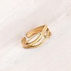 304 Stainless Steel Open Cuff Rings for Women RJEW-K309-19G-1