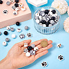 Printed Wood European Beads WOOD-TA0002-66-7