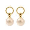 304 Stainless Steel Shell Pearl Round Stud Earrings for Women EJEW-U020-30G-02-1
