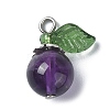 Natural  Amethyst Fruit Pendants PALLOY-TA00077-04-2