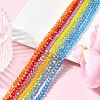 7 Strands 7 Colors Electroplate Transparent Glass Beads Strands EGLA-FP0001-03-1
