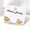 Butterfly Brass Hoop Earrings EJEW-S256-04A-G-3