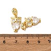Brass Pave Clear Cubic Zirconia Owl European Dangle Charms KK-A265-09A-G-3