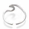 Non-Tarnish 304 Stainless Steel Sea Wave Cuff Rings LS-X-RJEW-N038-115P-4