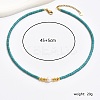 Synthetic Turquoise Column & Natural Pearl Beaded Necklace DK7962-1-4