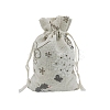 Printed Cotton Imitation Burlap Packing Pouches Drawstring Bags PW-WG7B662-15-1
