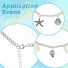 Ocean Theme Alloy and Natural Shell Starfish Shell Shaped Charm Waist Chains with Alloy Buckle AJEW-WH20019-31-5