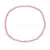 Minimalist Glass Seed Beads & Brass Beads Stretch Bracelets for Women BC0195-6-1