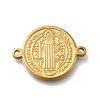 304 Stainless Steel Saint Benedict Medal Cross Connector Charms STAS-C119-12G-1