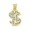 Brass Micro Pave Sky Blue Cubic Zirconia Pendants CU-CBA4A93-02B-G-1