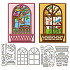 Window View Carbon Steel Cutting Dies Stencils DIY-WH0309-2005-1