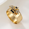 Zinc Alloy and Rhinestone Finger Rings FS-WGB1C3B-05-2