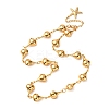 304 Stainless Steel Teardrop Link Chain Necklaces for Women NJEW-G178-06G-4
