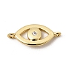 Brass Micro Pave Clear Cubic Zirconia Eye Connector Charms KK-H267-072G-1