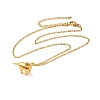 Dinosaur Brass Pendant Necklaces NJEW-B114-01G-04-1