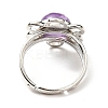 Natural Amethyst Adjustable Rings RJEW-P043-01P-16-3