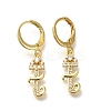 Brass Clear Cubic Zirconia Hoop Earrings EJEW-M045-01T-1