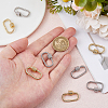 8Pcs 2 Colors Brass Screw Carabiner Lock Charms KK-HS0015-09-3