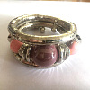 Alloy & Iron & Resin Round Beaded Bangles for Women FS-WG7222A-14-1