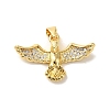 Rack Plating Brass Micro Pave Clear Cubic Zirconia Pendants KK-C047-20D-G-1