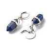 Bullet Natural Lapis Lazuli Pendant Hoop Earrings for Girl Women EJEW-JE04636-02-4