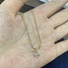 Rhombus 304 Stainless Steel Pave Clear Cubic Zirconia Pendant Necklaces FS-WG09C14-01-3