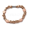 Electroplated Non-magnetic Hematite Chips Stretch Bracelets for Men Women BJEW-G728-04-1