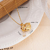Brass Pave Cubic Zirconia Heart Pendant Necklaces for Women FS-WG96657-03-1
