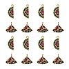 8Pcs Brass Micro Pave Colorful Cubic Zirconia Charms KK-LS0001-40-2