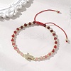 Dyed Natural Malaysia Jade Rondelle Beaded Braided Bead Bracelets BJEW-JB13395-6
