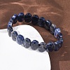 Natural Sodalite Faceted Beaded Stretch Bracelets for Women BJEW-K251-07C-3
