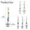 30Pcs 5 Styles Chakra Natural & Synthetic Gemstone Chips & Alloy Angel Pendant Decoration HJEW-YW00067-3