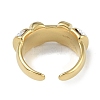 304 Stainless Steel Rhinestone Open Cuff Rings for Women RJEW-U001-03G-3