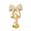 Rack Plating Brass Micro Pave Cubic Zirconia Ice Pick Pinch Bails ZIRC-P117-01A-G-1