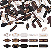 300Pcs 15 Style Schima Superba Wood Links WOOD-TA0001-47-1