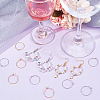 200Pcs 2 Colors Brass Wine Glass Charm Rings KK-SP0001-32A-4