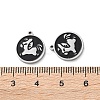 304 Stainless Steel Black Enamel Charms STAS-M102-17P-06-3