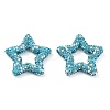 Star Shape Polymer Clay Rhinestone Beads CLAY-NH0001-06K-1