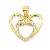 Rack Plating Brass Micro Pave Cubic Zirconia Pendants KK-Z074-49G-1